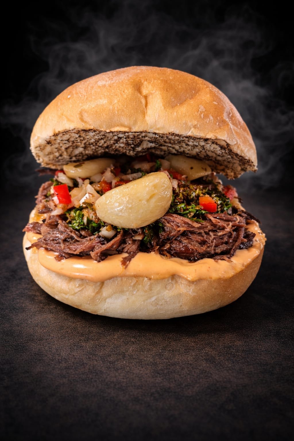 Smoked Pulled Beef Burger